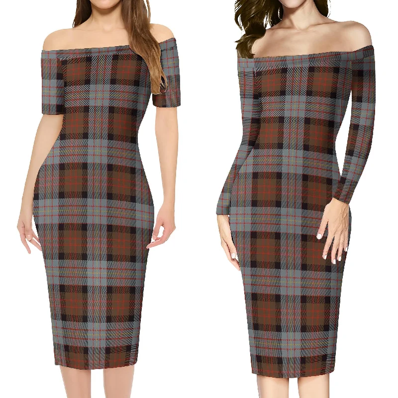 Cameron of Erracht Weathered Tartan Off Shoulder Lady Dress Summer unclassified dresses Cameron of Erracht Weathered Tartan Off Shoulder Lady Dress Summer unclassified dresses