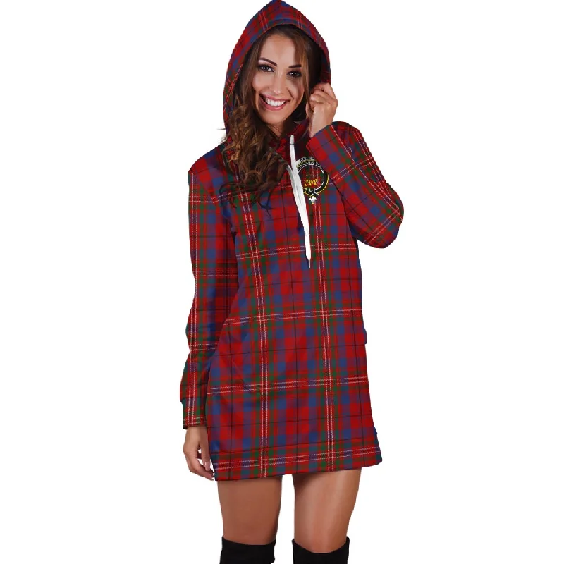 Cameron of Locheil Tartan Hoodie Dress with Family Crest Bold pattern unclassified dresses