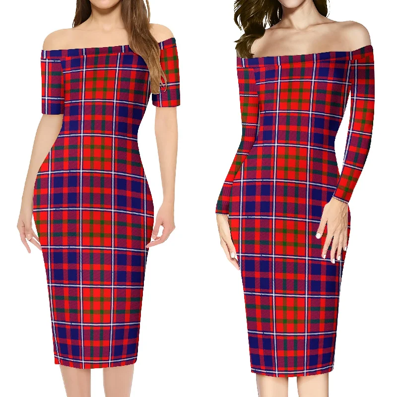 Cameron of Lochiel Modern Tartan Off Shoulder Lady Dress Travel unclassified dresses Cameron of Lochiel Modern Tartan Off Shoulder Lady Dress Travel unclassified dresses