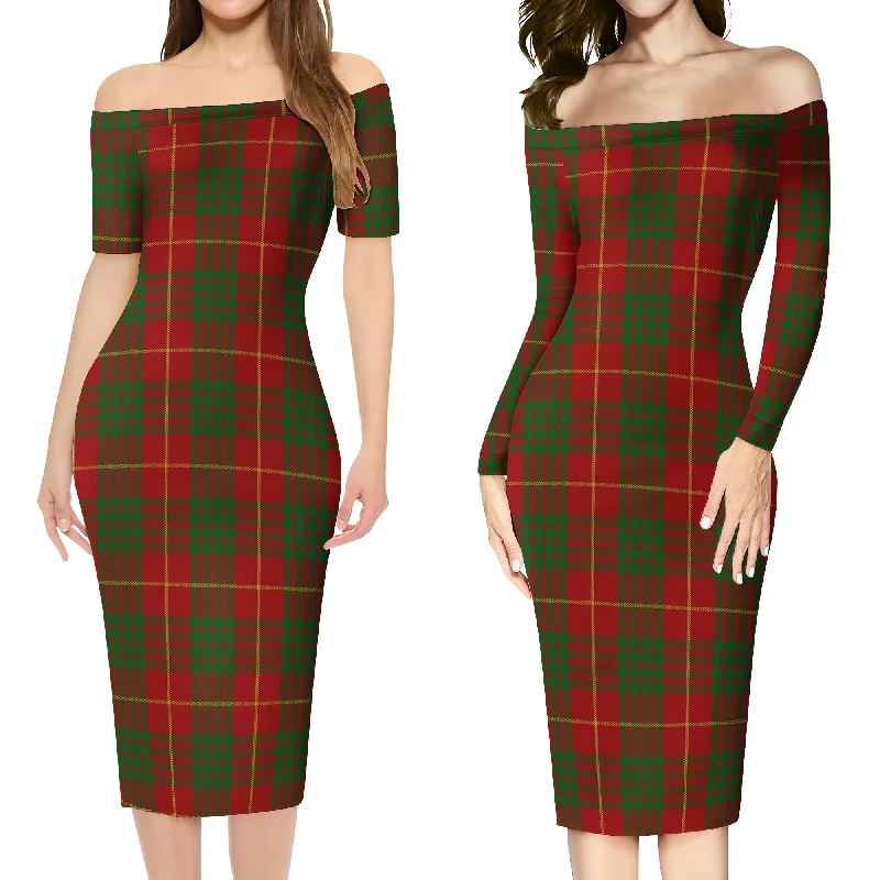 Cameron Tartan Off Shoulder Lady Dress Wrap unclassified dresses