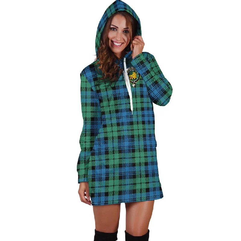 Campbell Ancient 01 Tartan Hoodie Dress with Family Crest Lace unclassified dresses
