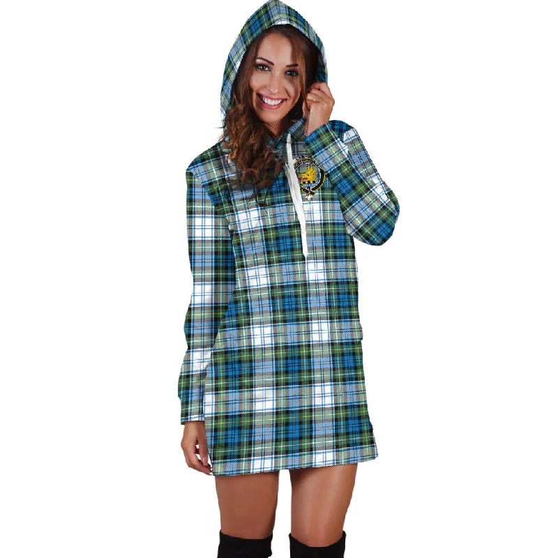 Campbell Dress Ancient Tartan Hoodie Dress with Family Crest Monochrome unclassified dresses