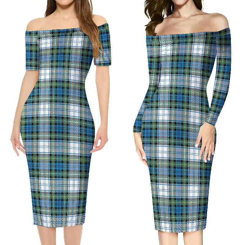 Campbell Dress Ancient Tartan Off Shoulder Lady Dress Travel unclassified dresses