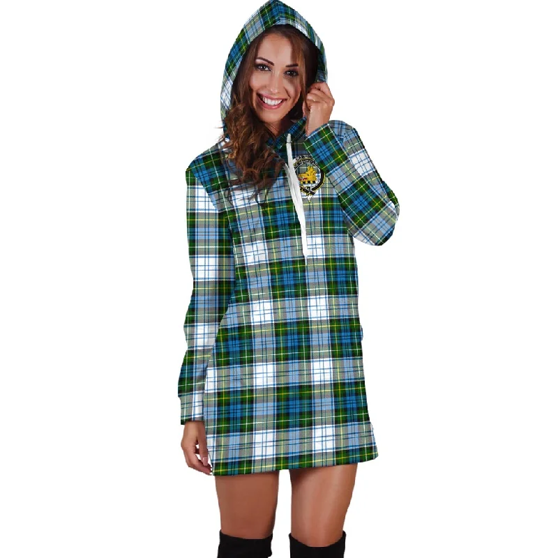 Campbell Dress Tartan Hoodie Dress with Family Crest Fall unclassified dresses