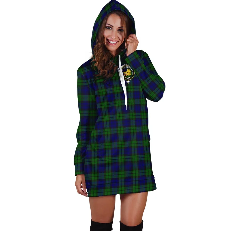 Campbell Tartan Hoodie Dress with Family Crest Chiffon unclassified dresses