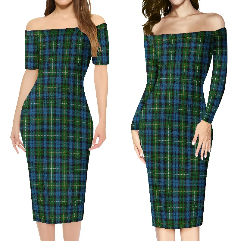 Campbell of Argyll #02 Tartan Off Shoulder Lady Dress Mesh unclassified dresses