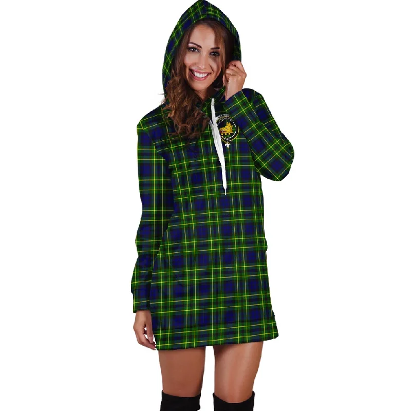 Campbell of Breadalbane Modern Tartan Hoodie Dress with Family Crest Striped unclassified dresses