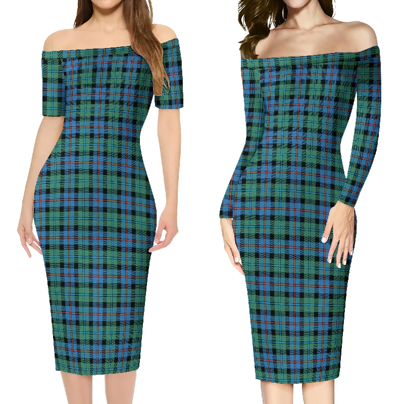 Campbell of Cawdor Ancient Tartan Off Shoulder Lady Dress Cocktail unclassified dresses Campbell of Cawdor Ancient Tartan Off Shoulder Lady Dress Cocktail unclassified dresses