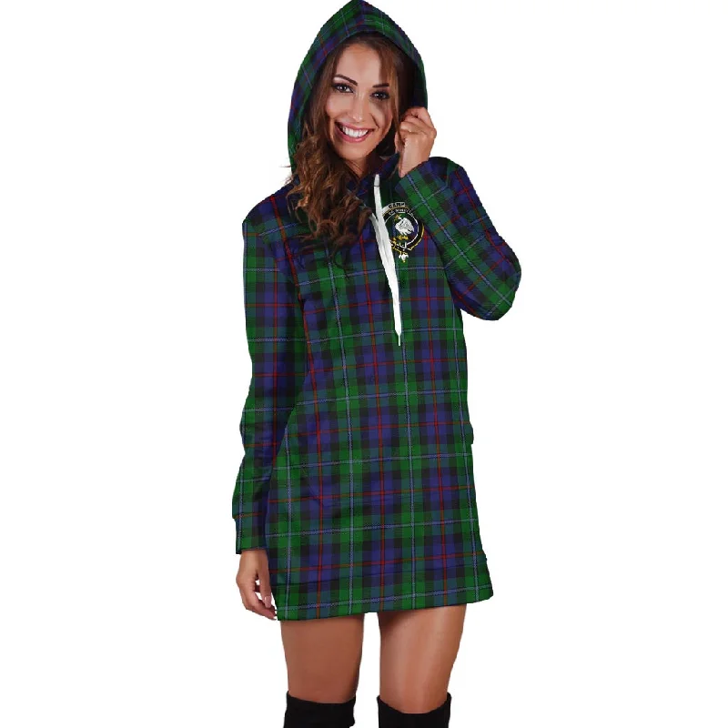 Campbell of Cawdor Tartan Hoodie Dress with Family Crest Chic unclassified dresses