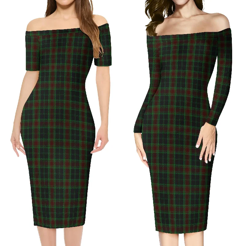Carlow County Ireland Tartan Off Shoulder Lady Dress High-low unclassified dresses