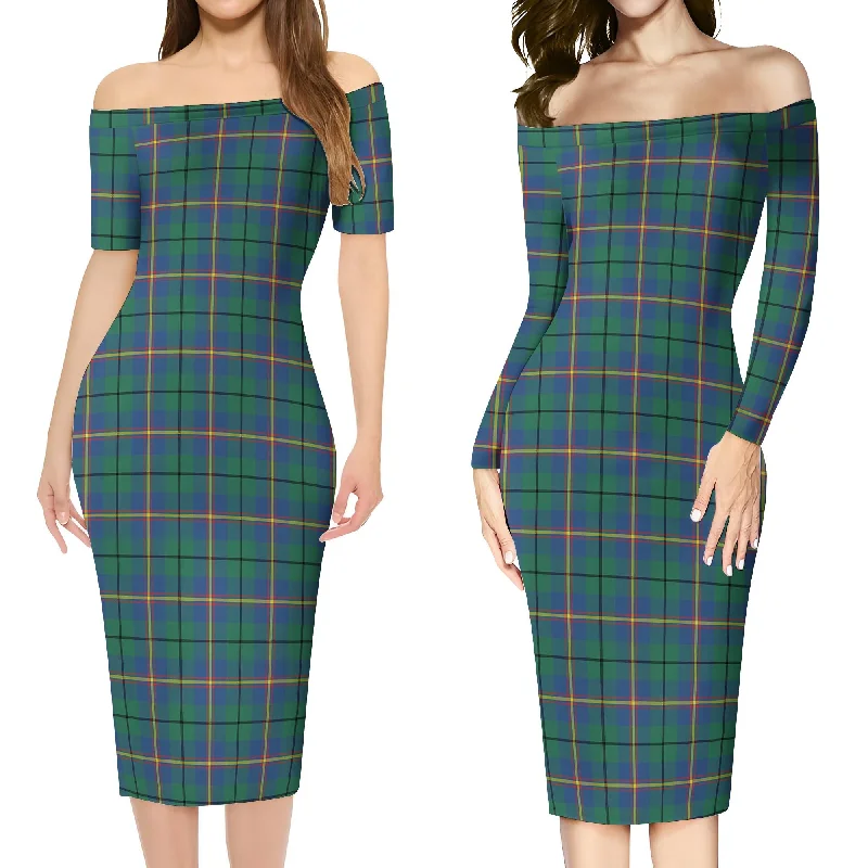 Carmichael Ancient Tartan Off Shoulder Lady Dress Pastel unclassified dresses