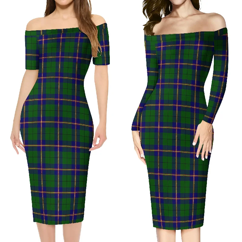 Carmichael Modern Tartan Off Shoulder Lady Dress Fashionable unclassified dresses