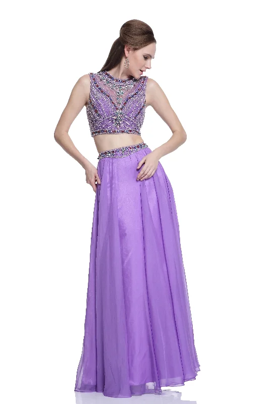 Cinderella Divine -C291 Two-Piece Chiffon Evening Dress Halter unclassified dresses