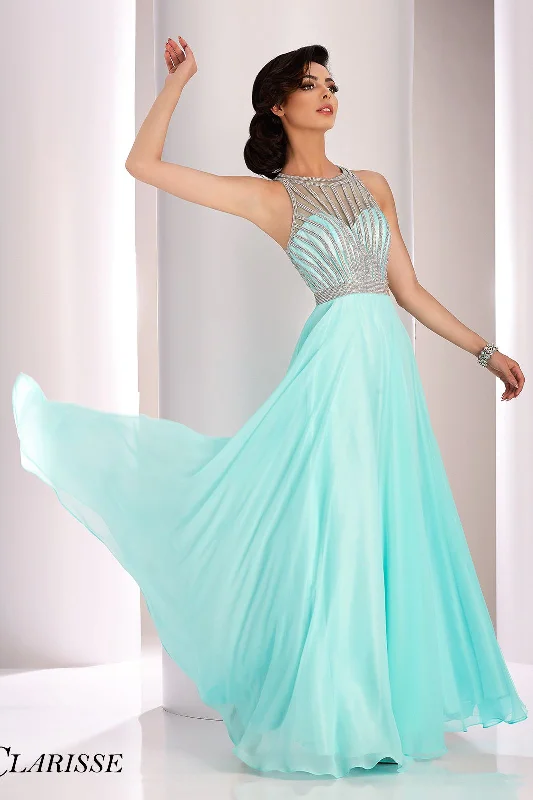 Clarisse -3068 Chiffon Halter Prom Dress Striped unclassified dresses