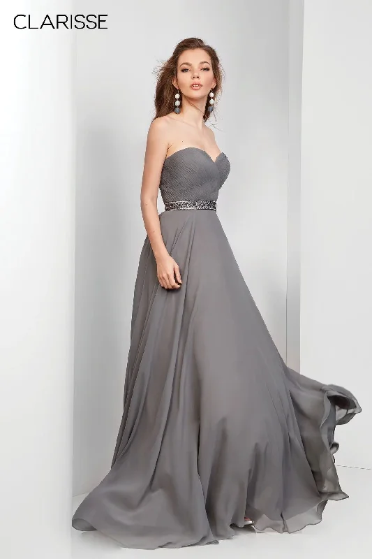 Clarisse -3428 Strapless A-Line Chiffon Gown Fall unclassified dresses