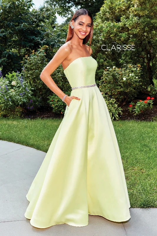 Clarisse -3739 Strapless Mikado A-Line Prom Dress Neutral tone unclassified dresses