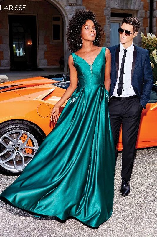 Clarisse -3741 V-Neck A-Line Prom Dress Floral unclassified dresses