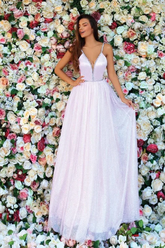 Clarisse -810260 V-Neck Glitter A-Line Dress Long unclassified dresses