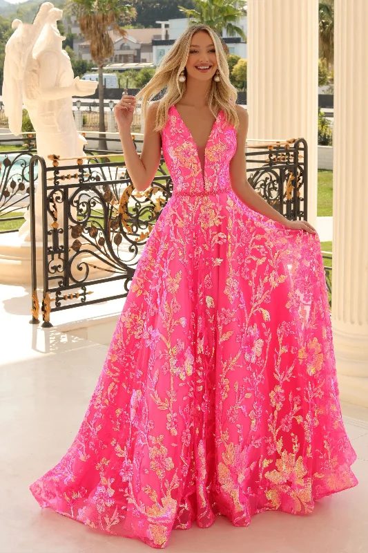 Clarisse -810458 Embroidered V-Neckline A-Line Gown Luxury unclassified dresses