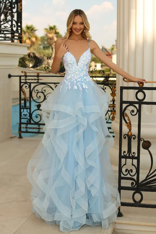 Clarisse -810593 V-Neck A-Line Evening Gown Printed unclassified dresses