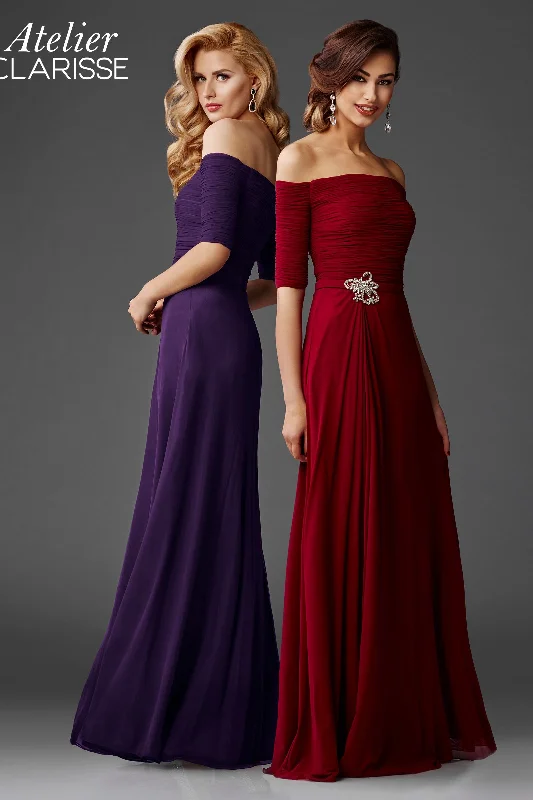 Clarisse -M6404 Off Shoulder Pleated Prom Dress Summer unclassified dresses