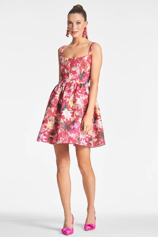 Cora Dress - Deep Pink Dahlia Smocked unclassified dresses