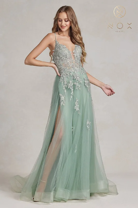Corset V Neck A-Line Dress By Nox Anabel -G1149 Backless unclassified dresses