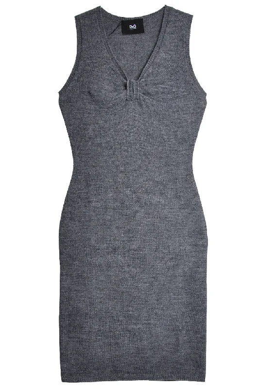 Dolce & Gabbana GREY Knit Dress Corset unclassified dresses