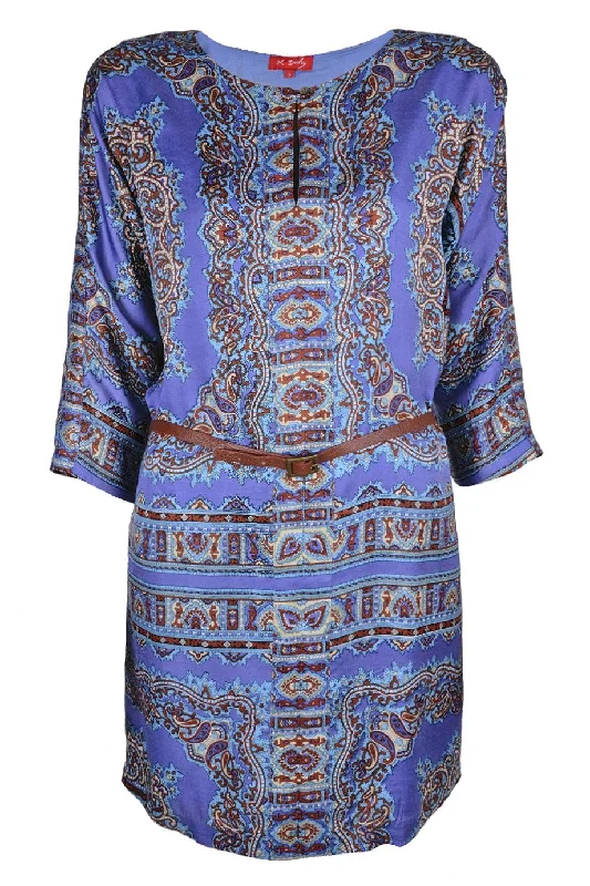 AGRAIRE Blue Purple Dress with Designs Preppy unclassified dresses