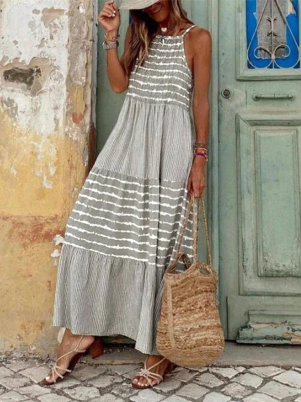 Blue Zone Planet | Elegant spaghetti straps, round neck and large swing stitching dress Street style unclassified dresses Blue Zone Planet | Elegant spaghetti straps, round neck and large swing stitching dress Street style unclassified dresses