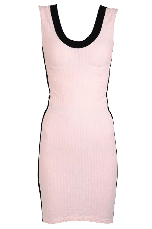 EMILIO CAVALLINI PINK BLACK Stripes Dress Spring unclassified dresses