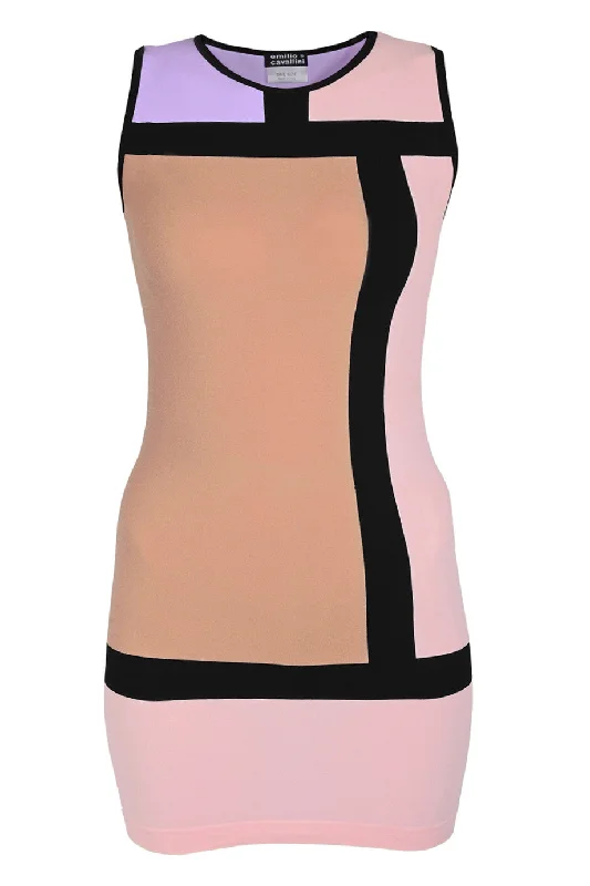 EMILIO CAVALLINI SHERYLIN Color Block Dress Winter unclassified dresses