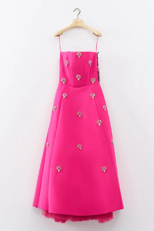 Fuchsia Front Stone Embroidered Strapless A-Line Evening Dress Office unclassified dresses Fuchsia Front Stone Embroidered Strapless A-Line Evening Dress Office unclassified dresses