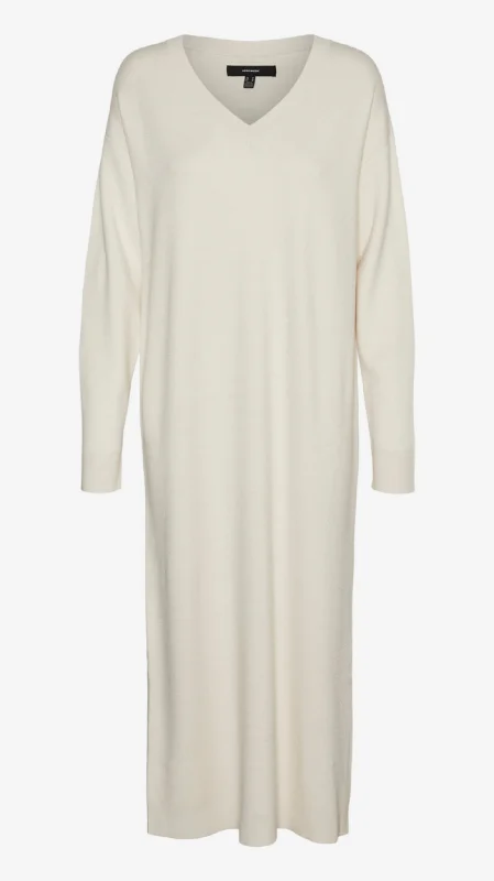 Gold Cream Knit Dress Earthy tone unclassified dresses