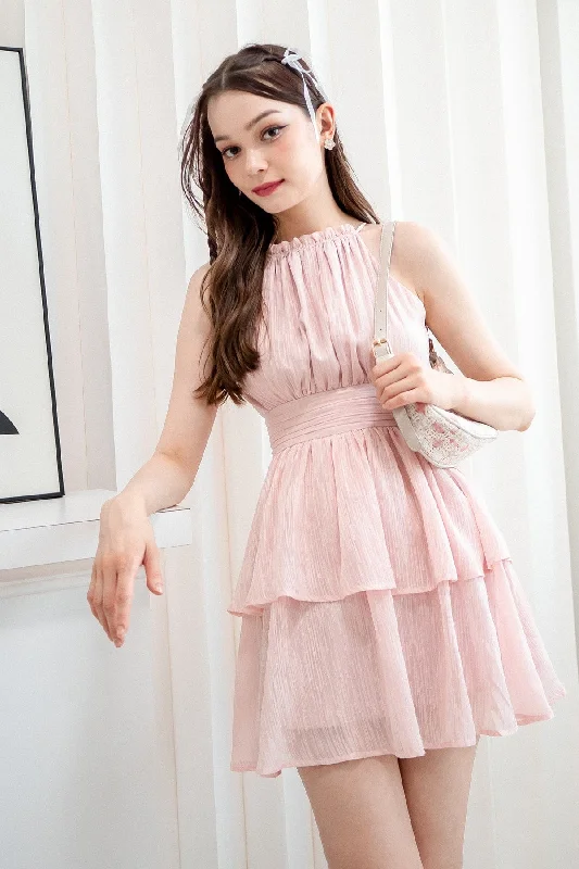 GRACELYN V2 CREPE DRESS IN NUDE PINK Halter unclassified dresses