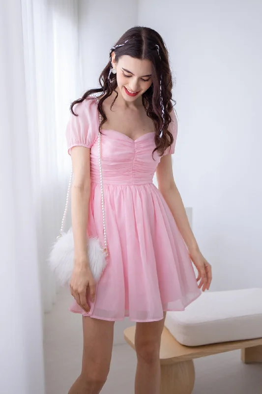 HOLLY MESH ROMPER DRESS IN PINK Breathable unclassified dresses