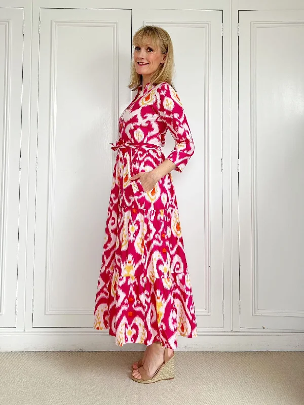 'HOPE' PINK IKAT Lace unclassified dresses