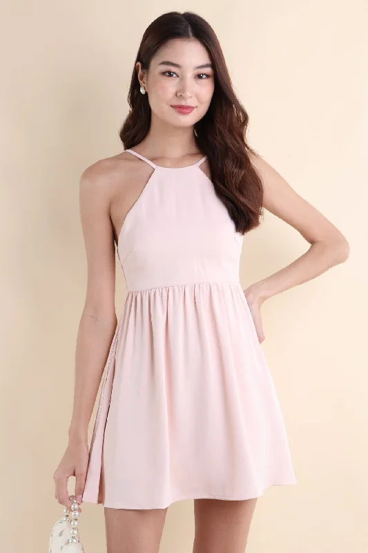 JEMMA HALTER LOW-BACK DRESS IN PINK Engagement unclassified dresses
