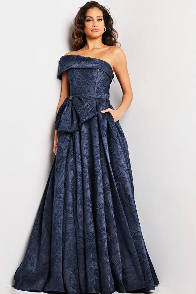 Jovani -26281 One Shoulder A-Line Evening Gown Floral unclassified dresses