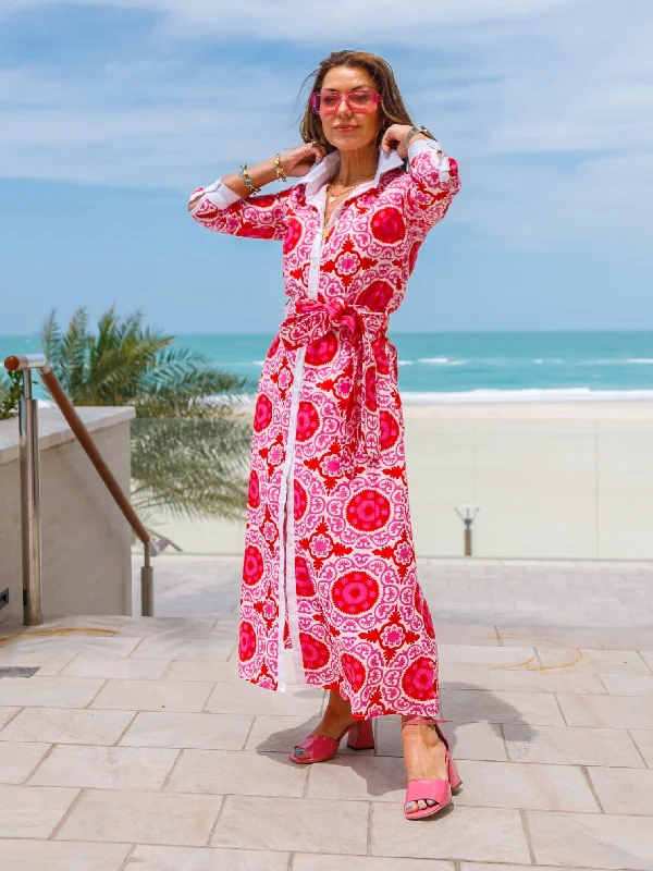 'JOY' PINK GARLAND (Lined) Halter unclassified dresses