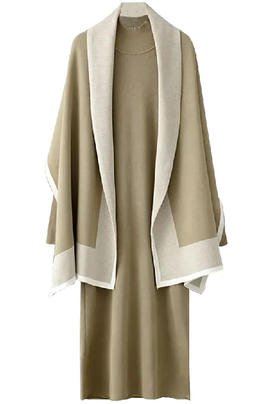 Monodia Knitted Dress and Shawl Set Gothic unclassified dresses