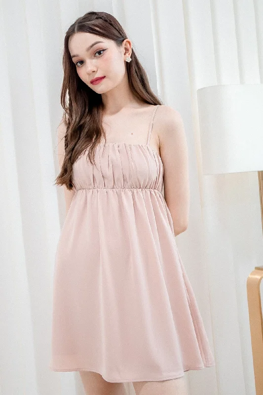 MADELYNN RUCHED DRESS IN NUDE PINK Winter unclassified dresses