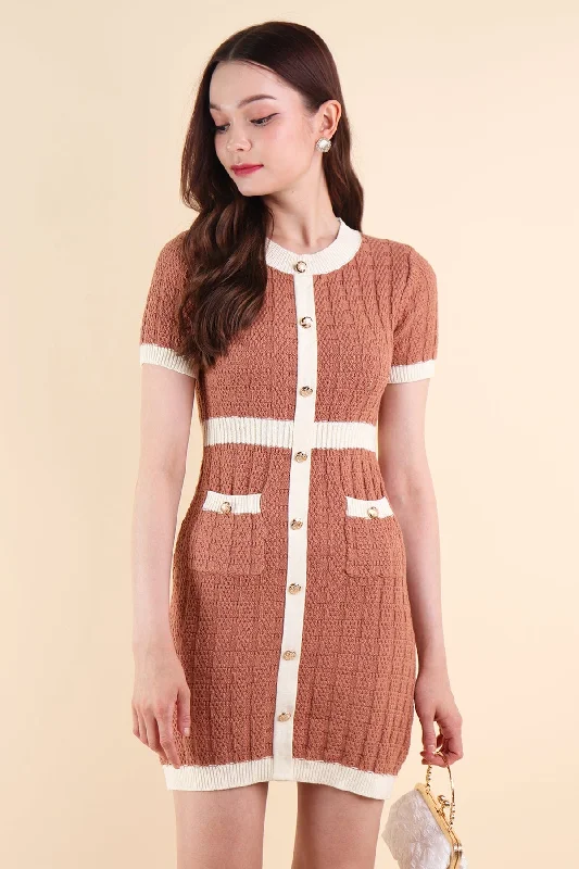 MEAGAN KNIT DRESS IN ROAST Elegant evening unclassified dresses