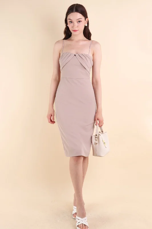 MEGHAN FITTED WORK DRESS IN DUSTY PINK Velvet unclassified dresses
