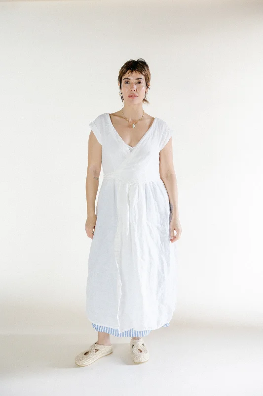 Metta - Naoko Reversible Wrap Dress - Mid Weight Linen Long unclassified dresses