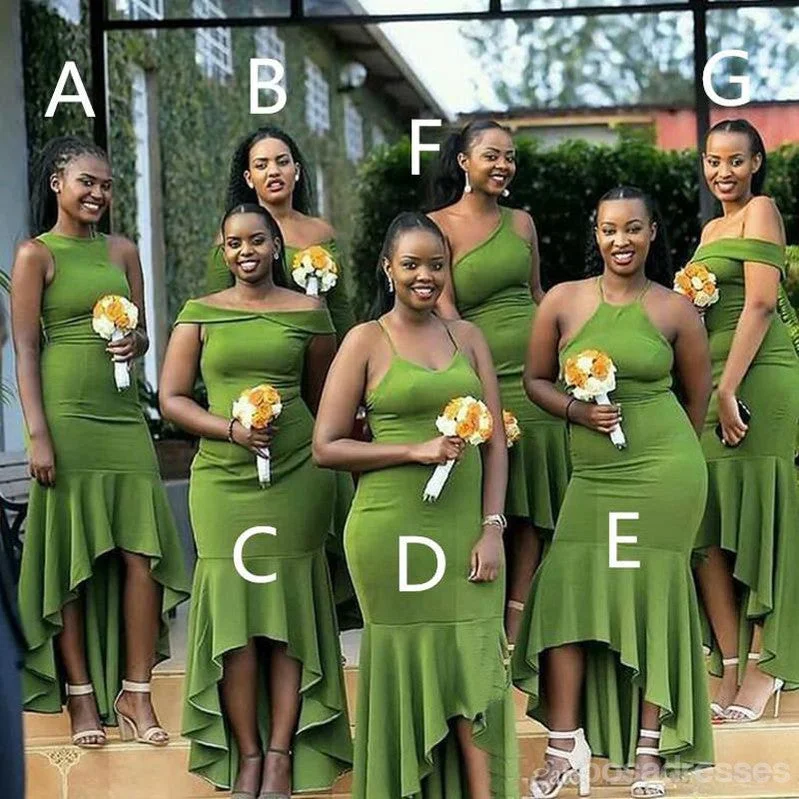 Mismatched Mermaid Soft Satin Green Bridesmaid Dresses Online, WG896 Stretchy unclassified dresses Mismatched Mermaid Soft Satin Green Bridesmaid Dresses Online, WG896 Stretchy unclassified dresses