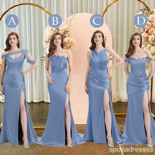 Mismatched Slate Blue Mermaid Cheap Bridesmaid Dresses Online, WG1081 Beaded unclassified dresses
