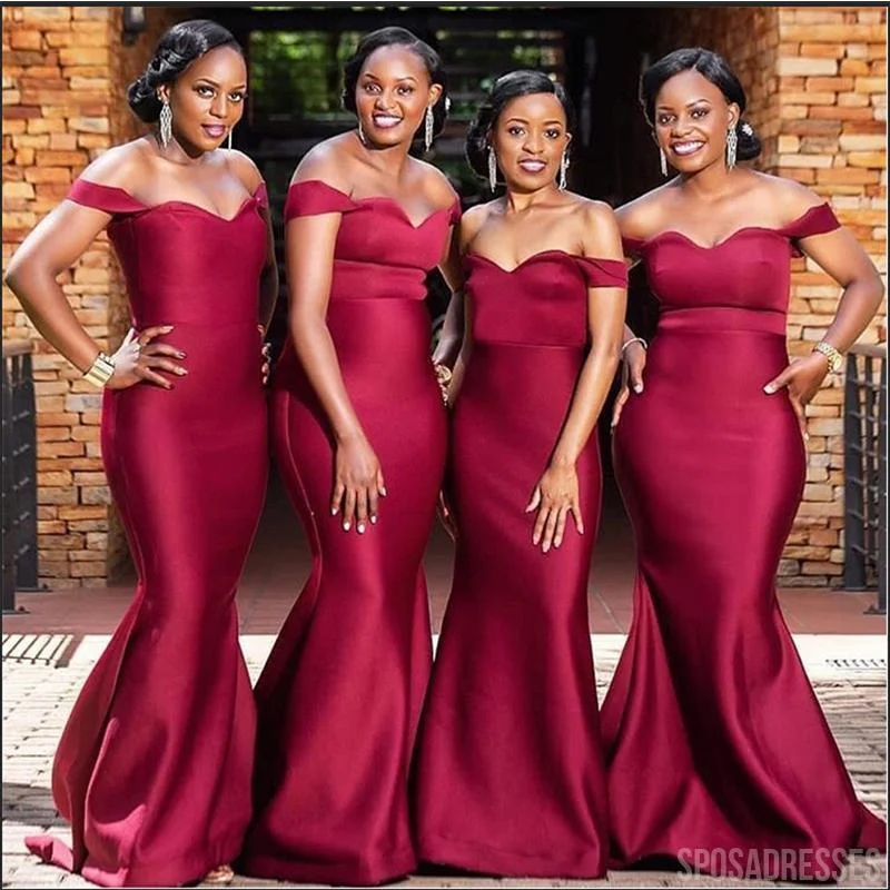 Off Shoulder Dark Red Simple Cheap Bridesmaid Dresses Online, WG779 Petite unclassified dresses