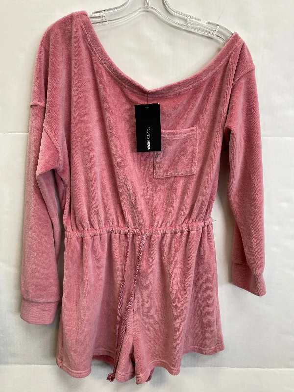 Pink Romper Fashion Nova, Size S One-shoulder unclassified dresses