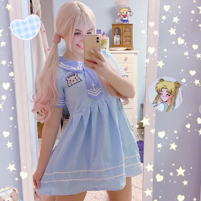 Review for Cute bear navy collar dress yv42168 Casual chic unclassified dresses
